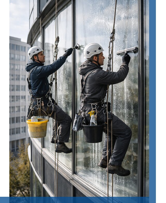 Мойка панорамных окон в Сосногорске от 361 р. заказать у ВЫСОТНИК-Сно