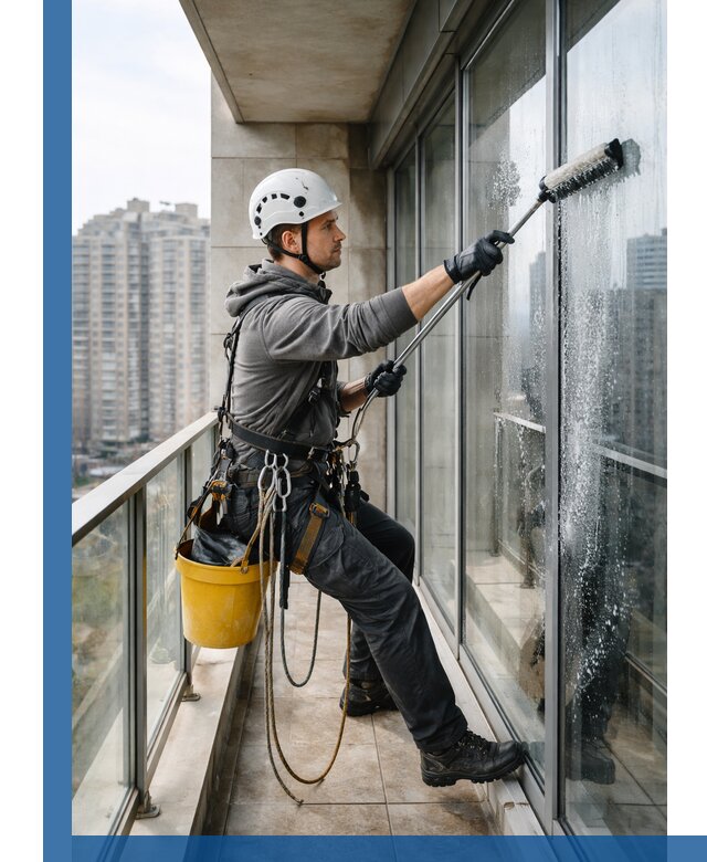 Профессиональная мойка балконного остекления в Сосногорске