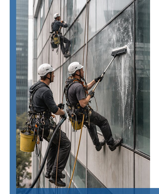 Профессиональная высотная мойка фасадов зданий в Сосногорске