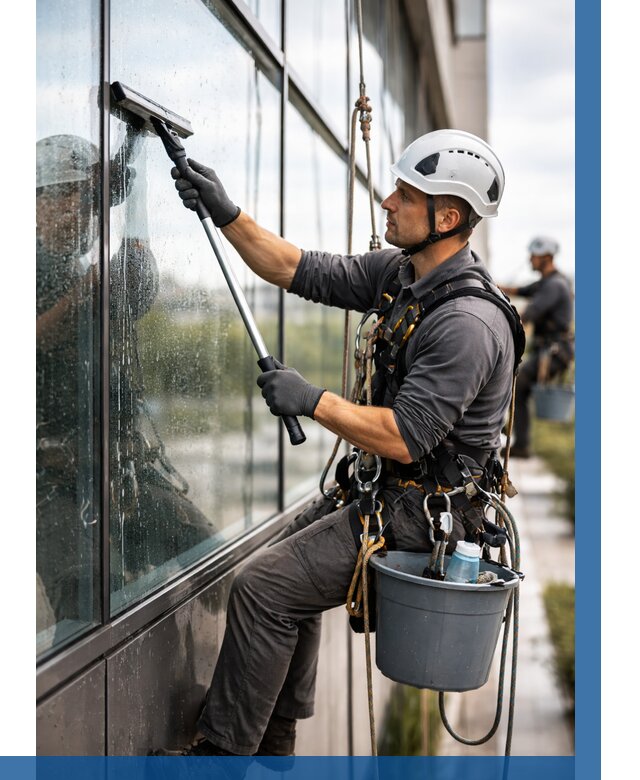 Мойка стеклянных фасадов в Сосногорске от 206 р. | ВЫСОТНИК-Сно