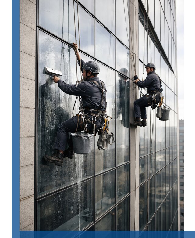 Профессиональная мойка стеклянных фасадов зданий в Сосногорске