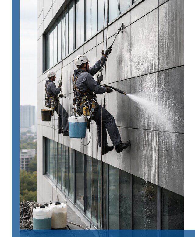 Профессиональная мойка вентилируемых фасадов в Сосногорске