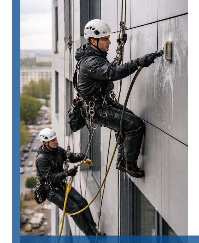 Профессиональная мойка фасада из композита в Сосногорске