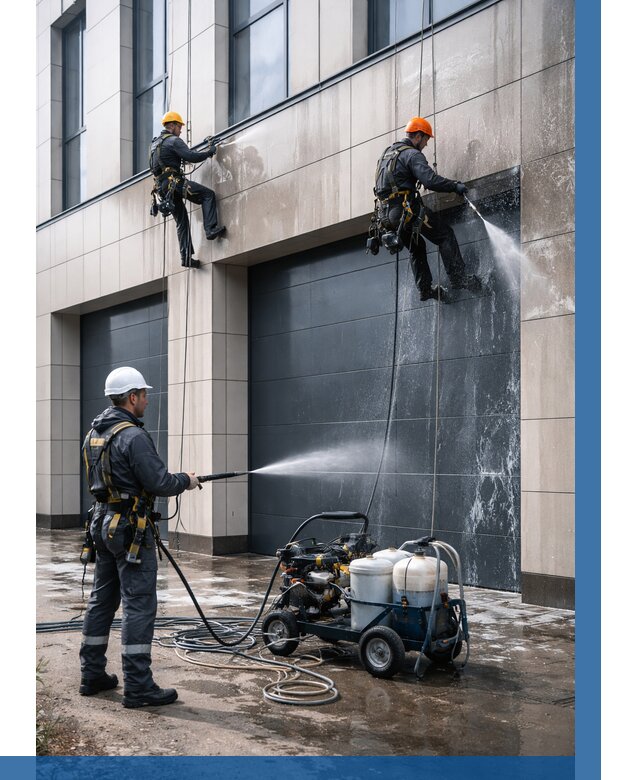 Послестроительная мойка фасада в Сосногорске от 309 р. | ВЫСОТНИК-Сно