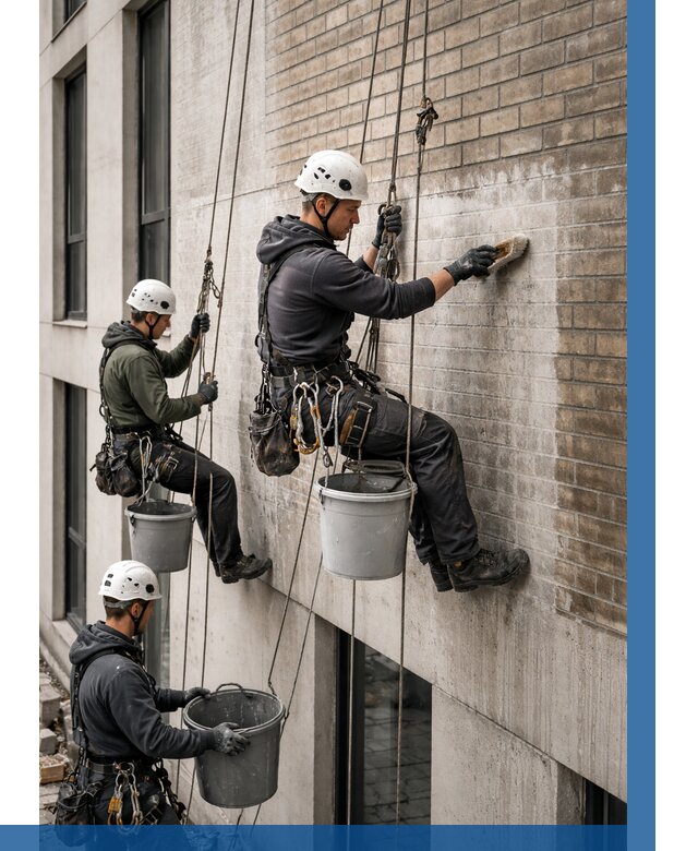 Удаление высолов с фасада в Сосногорске от 258 р. | ВЫСОТНИК-Сно