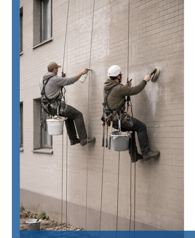 Удаление высолов с фасада зданий в Сосногорске без повреждений и следов