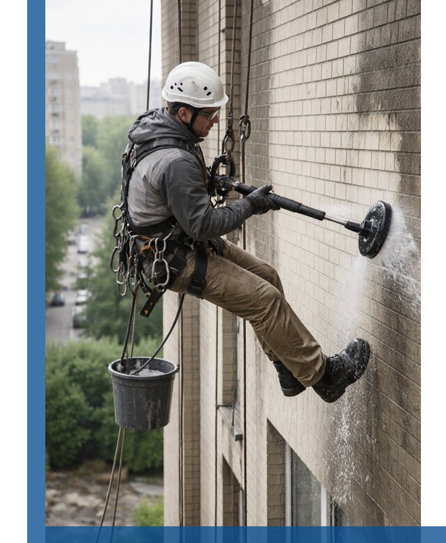 Очистка фасада от копоти в Сосногорске профессионально и безопасно