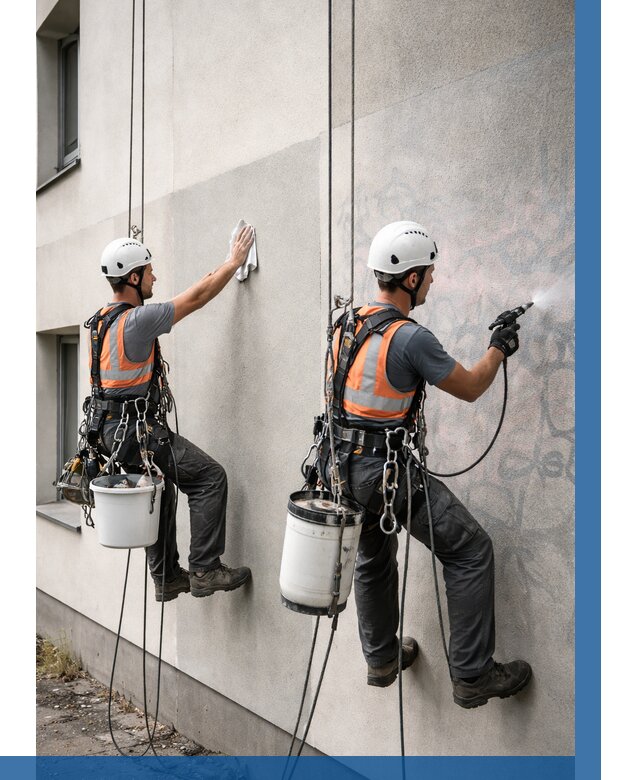 Антиграффити покрытие фасада в Сосногорске от 619 р. | ВЫСОТНИК-Сно