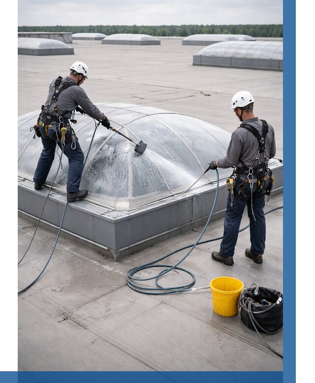 Мойка зенитных фонарей в Сосногорске, заказать от 4642 р. | ВЫСОТНИК-Сно