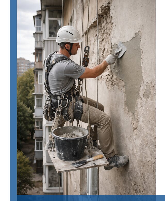 Восстановление фасадной штукатурки в Сосногорске с гарантией качества