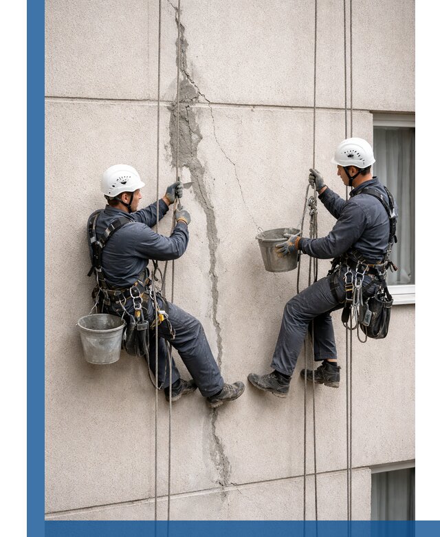 Заделка трещин на фасаде в Сосногорске с гарантийным ремонтом