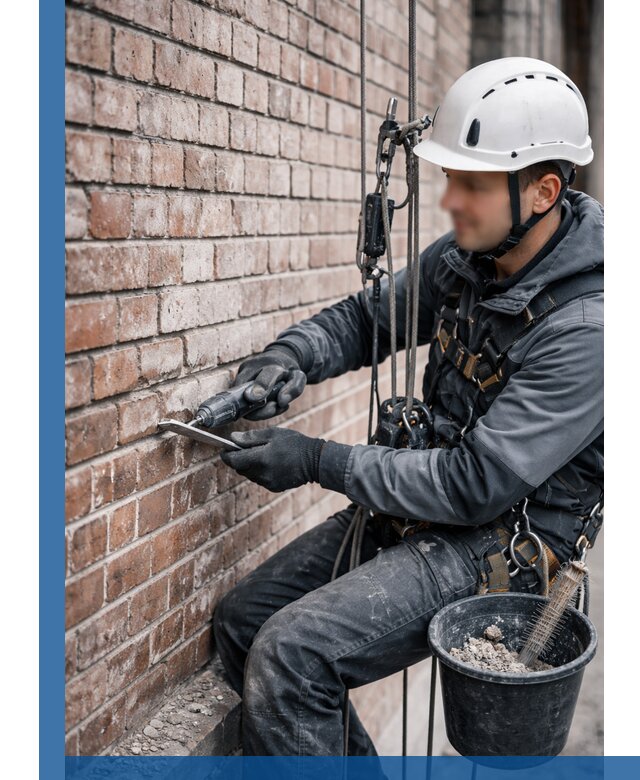 Расшивка кирпичных швов фасадов и стен, ремонт в Сосногорске