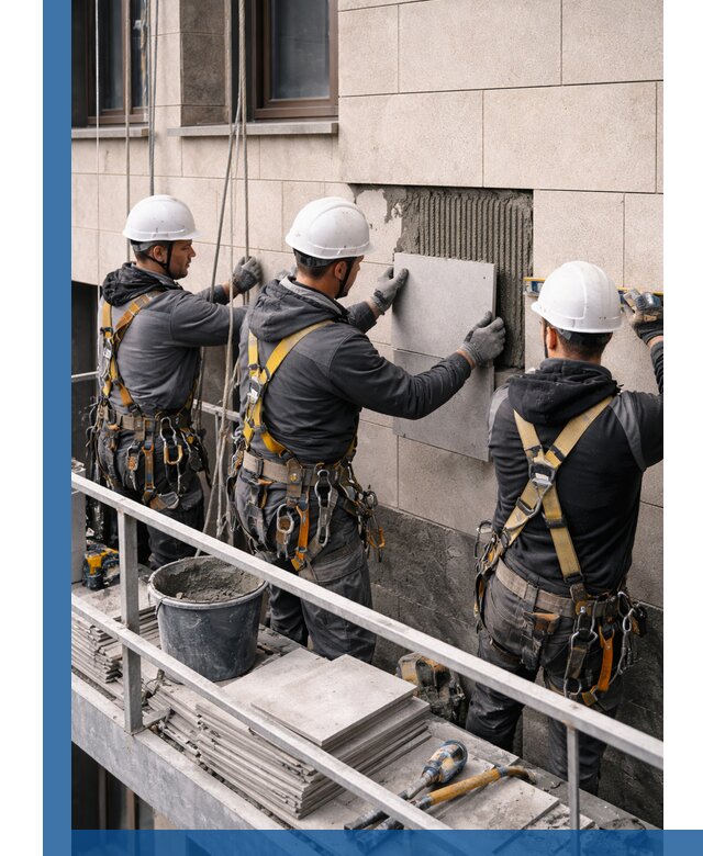 Ремонт облицовки фасада плиткой в Сосногорске с гарантией