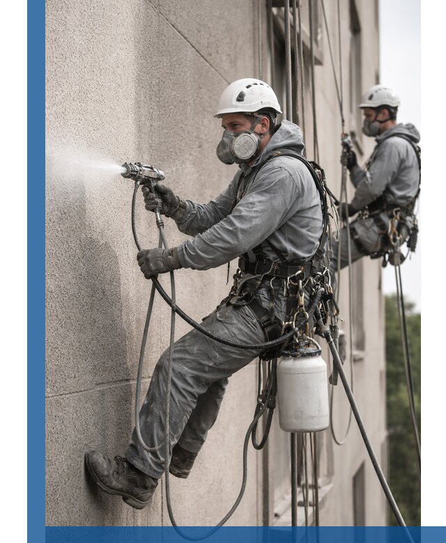 Безвоздушная покраска фасадов зданий в Сосногорске профессионально