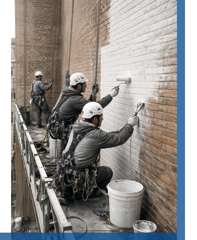 Покраска кирпичного фасада в Сосногорске от 361 р. | ВЫСОТНИК-Сно