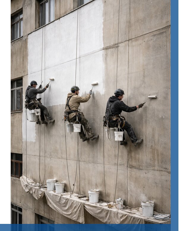 Покраска бетонного фасада в Сосногорске от 361 р за м2 | ВЫСОТНИК-Сно