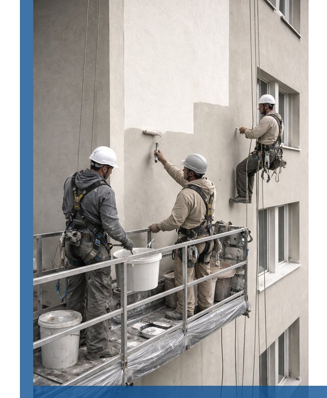 Покраска оштукатуренного фасада в Сосногорске под ключ с гарантией