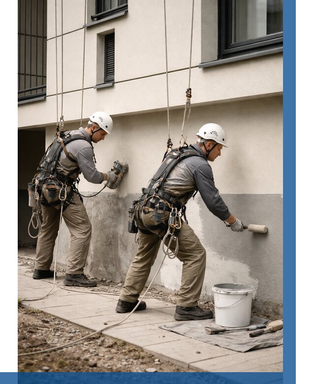 Окраска цоколя здания в Сосногорске от 464 р. под ключ | ВЫСОТНИК-Сно