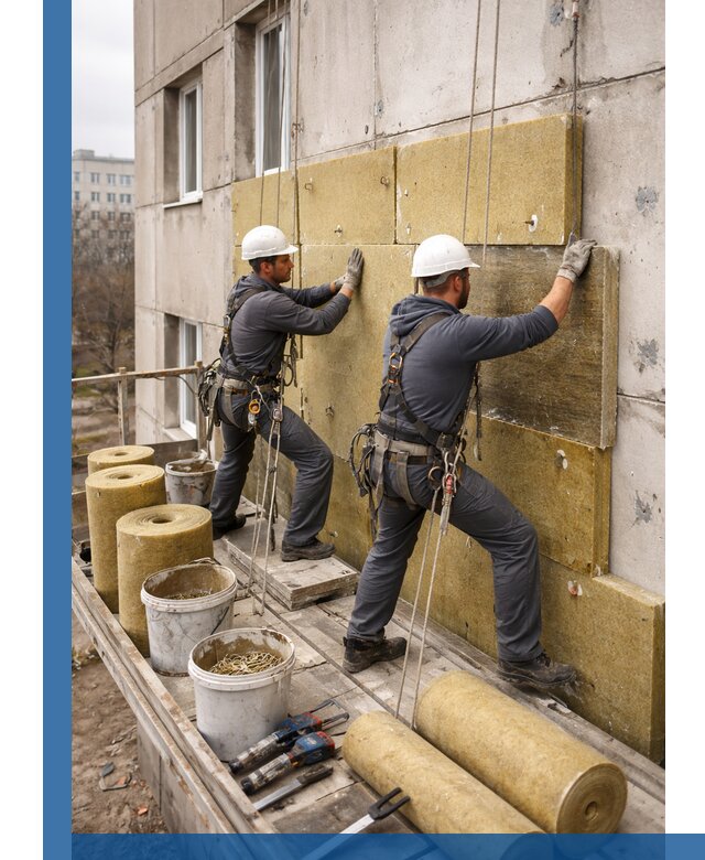 Утепление фасада минватой в Сосногорске под ключ с гарантией