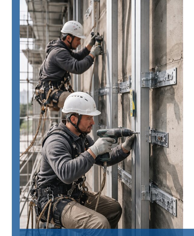 Монтаж и крепление подсистемы вентфасада в Сосногорске