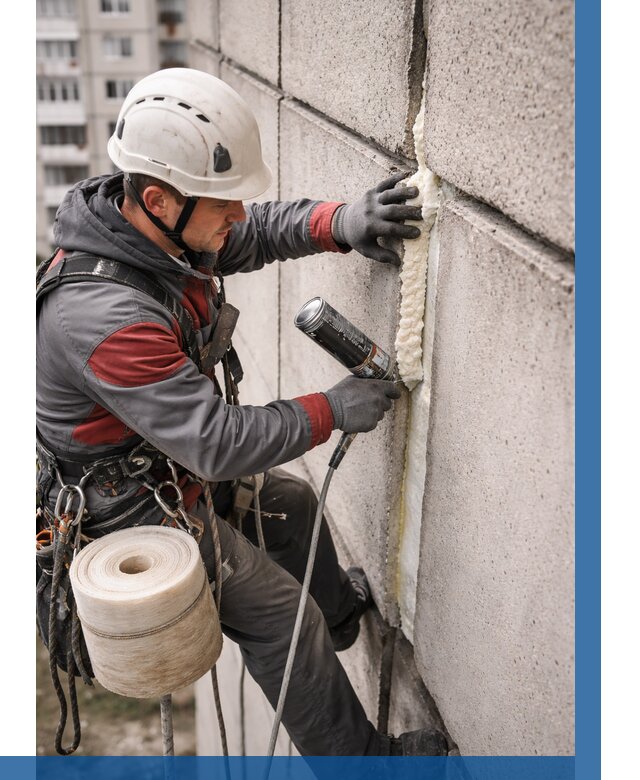 Утепление межпанельных швов в Сосногорске от 722 р. | ВЫСОТНИК-Сно