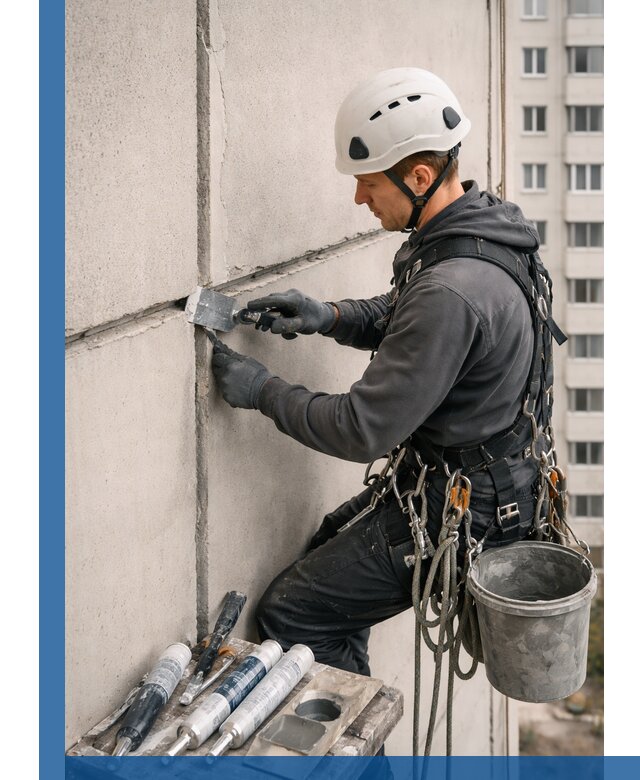 Ремонт межпанельных швов в Сосногорске герметизация и восстановление