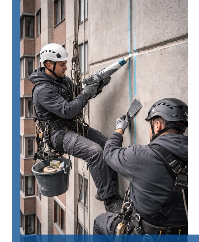 Вторичная герметизация швов фасада и кровли в Сосногорске
