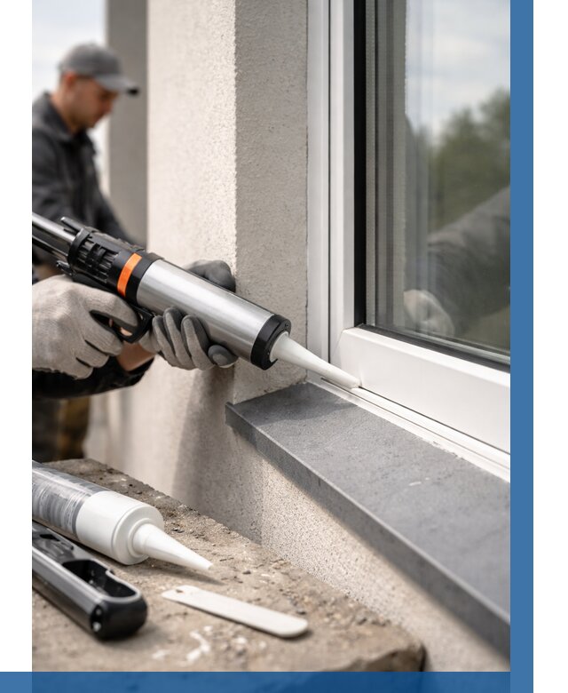 Герметизация монтажных швов окон в Сосногорске от 671 р. | ВЫСОТНИК-Сно