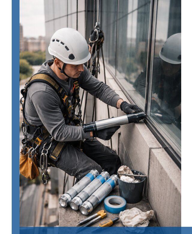 Герметизация стыков витража в Сосногорске для герметичных фасадов
