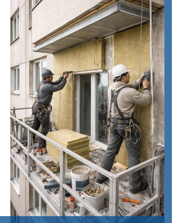 Утепление балкона снаружи в Сосногорске от 1651 р. под ключ ВЫСОТНИК-Сно