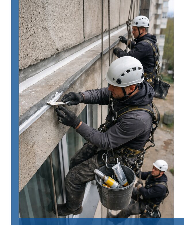 Герметизация примыкания балкона в Сосногорске под ключ с гарантией