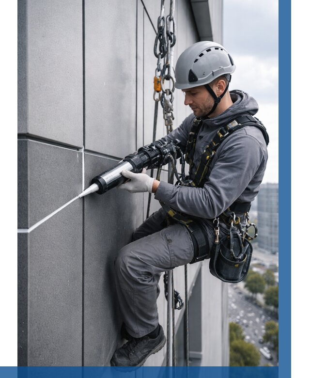 Герметизация стыков фасадных панелей в Сосногорске от 6705 р.| ВЫСОТНИК-Сно