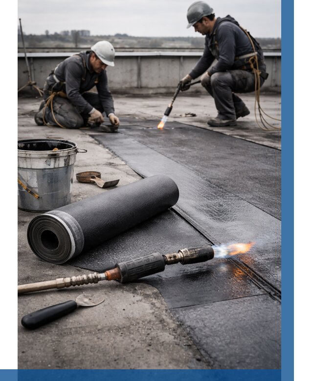 Ремонт рулонной кровли в Сосногорске от 671 р. | ВЫСОТНИК-Сно