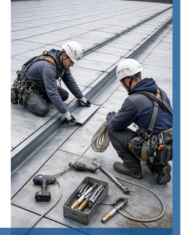 Ремонт фальцевой кровли в Сосногорске от 722 р. | ВЫСОТНИК-Сно