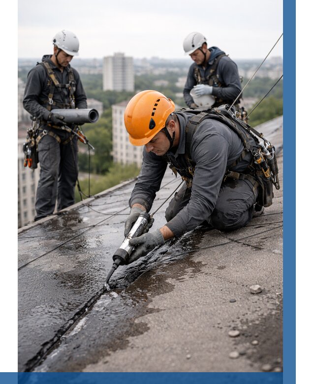 Устранение протечек кровли в Сосногорске от 12379 р. | ВЫСОТНИК-Сно