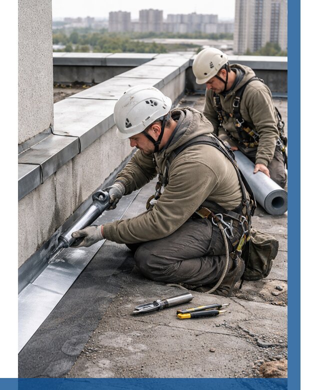 Ремонт кровельных примыканий в Сосногорске от 1238 р. | ВЫСОТНИК-Сно