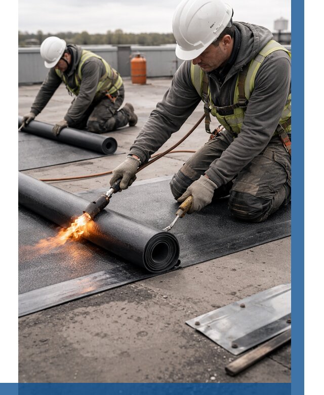 Монтаж наплавляемой кровли в Сосногорске от 877 р. — ВЫСОТНИК-Сно