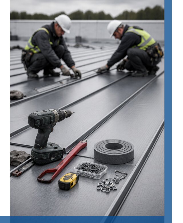 Монтаж фальцевой кровли в Сосногорске от 1857 р. | ВЫСОТНИК-Сно