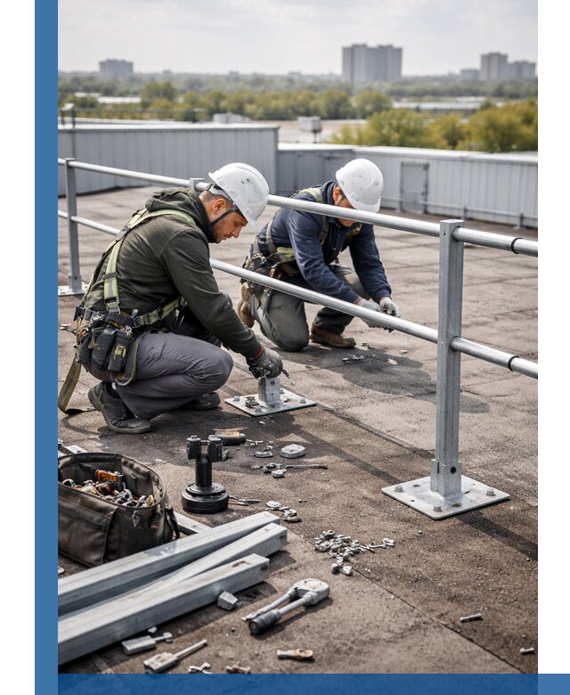 Монтаж кровельного ограждения в Сосногорске под ключ с гарантией