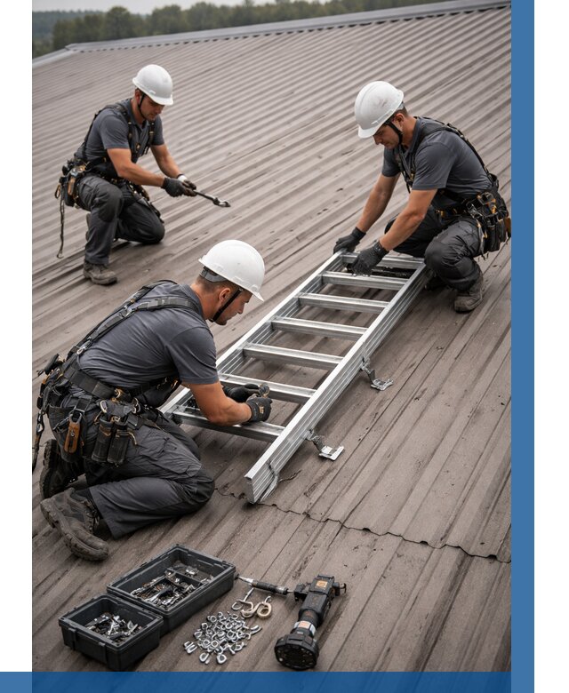 Монтаж кровельной лестницы в Сосногорске от 4642 р. | ВЫСОТНИК-Сно