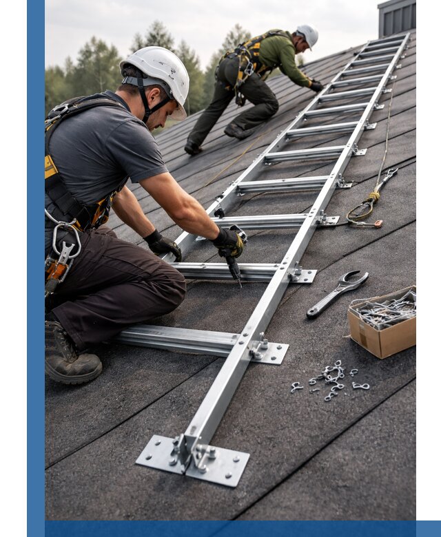 Профессиональный монтаж кровельной лестницы в Сосногорске под ключ