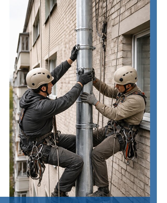 Замена водосточных труб в Сосногорске от 6705 р. | ВЫСОТНИК-Сно