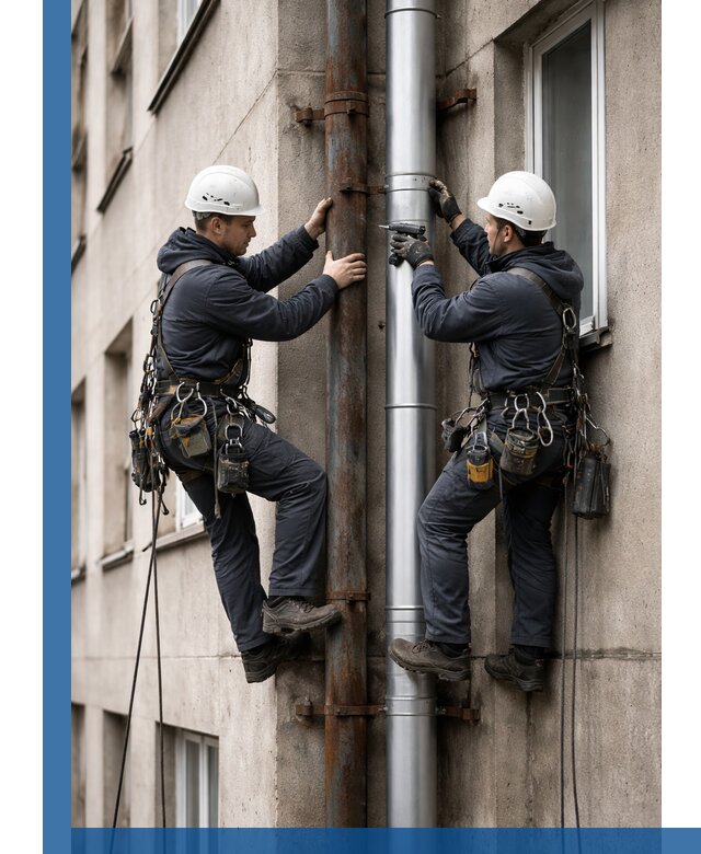 Замена водосточных труб в Сосногорске: монтаж и демонтаж под ключ