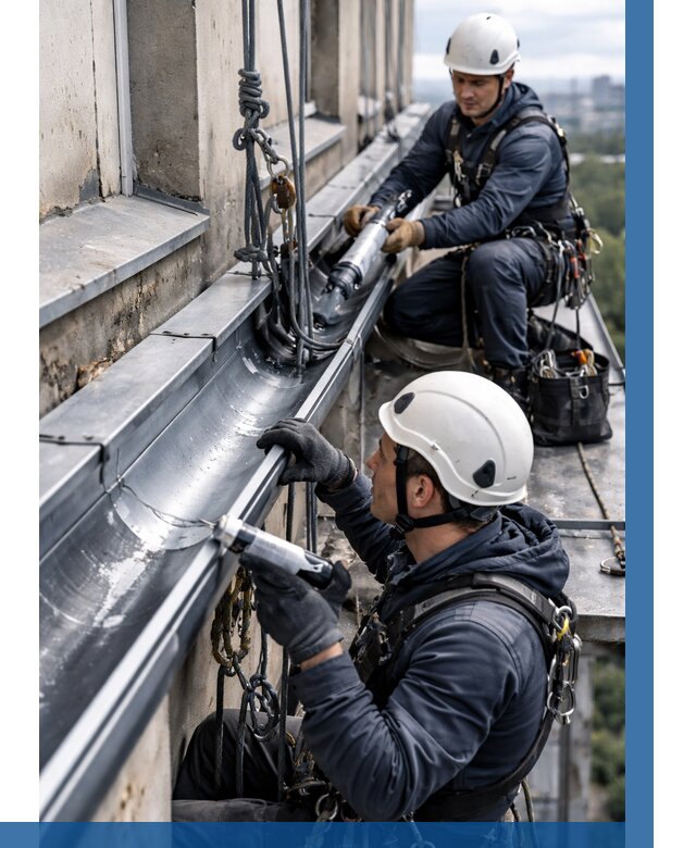 Ремонт водосточных желобов в Сосногорске от 6705 р. | ВЫСОТНИК-Сно