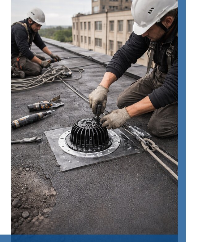 Установка водосточных воронок в Сосногорске цена от 3611 р. | ВЫСОТНИК-Сно