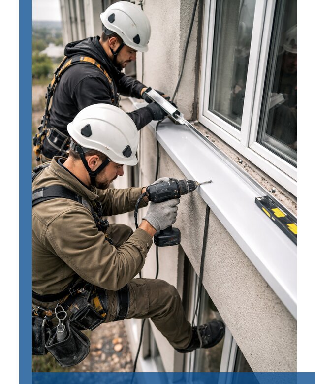 Профессиональный монтаж оконных отливов и отведения воды в Сосногорске