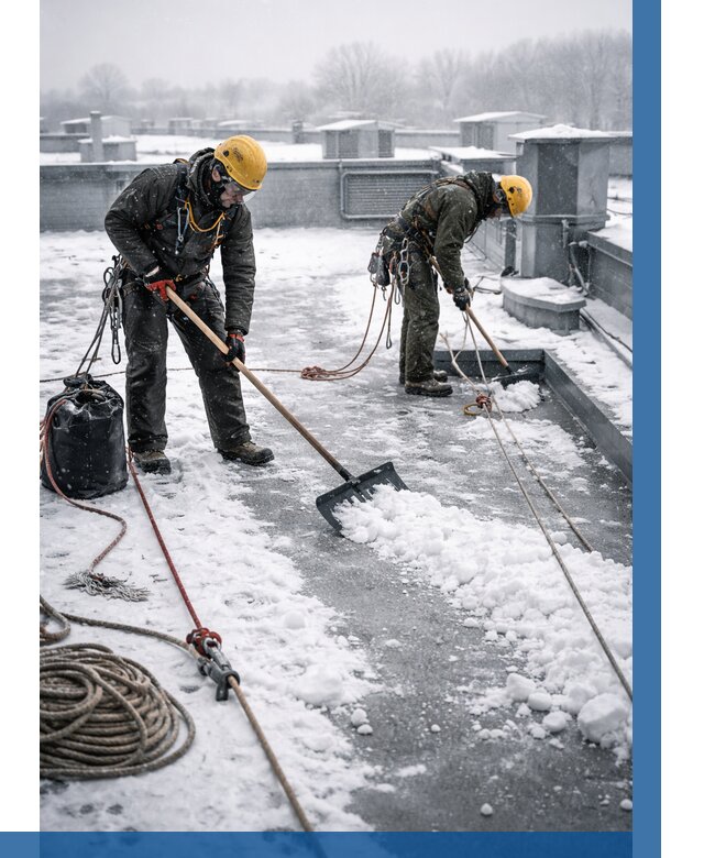 Очистка крыши от снега в Сосногорске от 7737 р. | ВЫСОТНИК-Сно