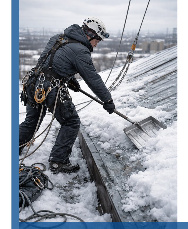 Профессиональная очистка кровли от снега и наледи в Сосногорске