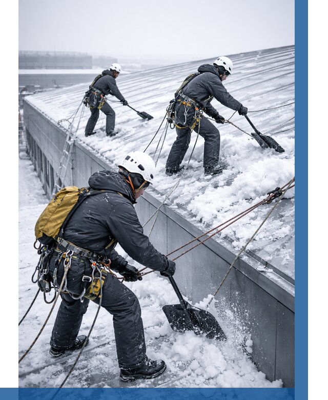 Очистка навесов от снега в Сосногорске от 4642 р. | ВЫСОТНИК-Сно