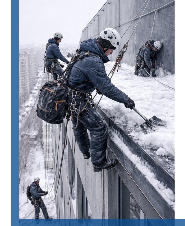 Абонентское обслуживание кровли зимой в Сосногорске регулярный уход